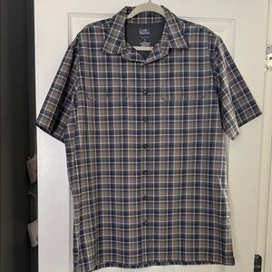 Croft & Barrow Blue and Gray Plaid Button Down Shirt